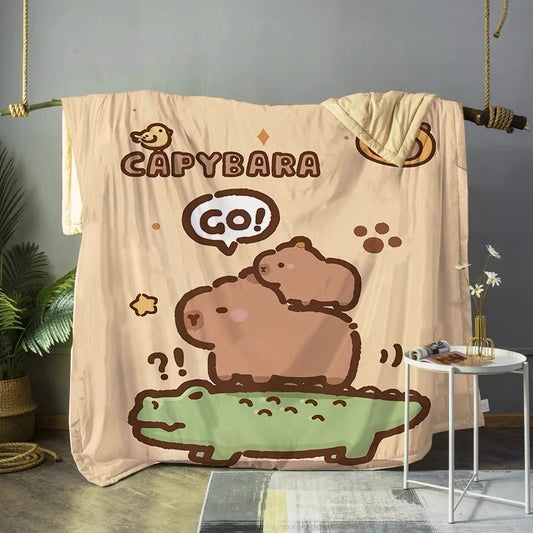 Digital Printing Capybara Summer Comforter Blanket