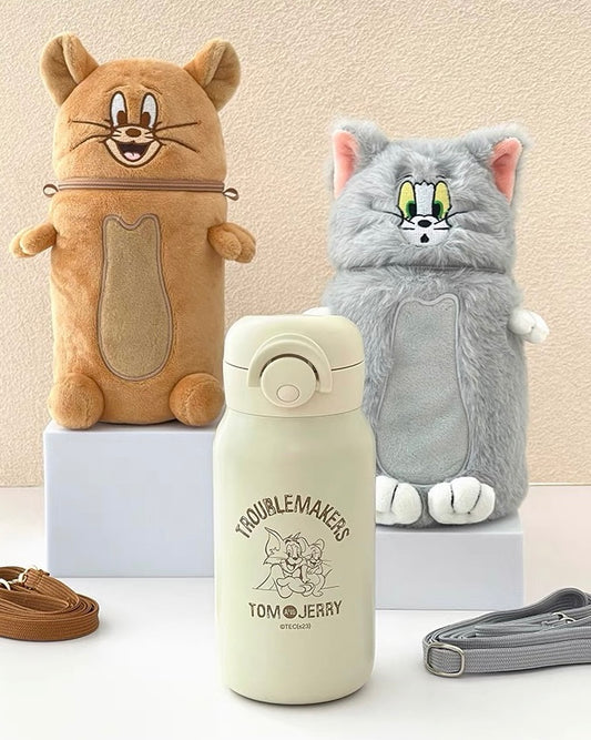 Tom and Jerry Thermos with Plush Holder
